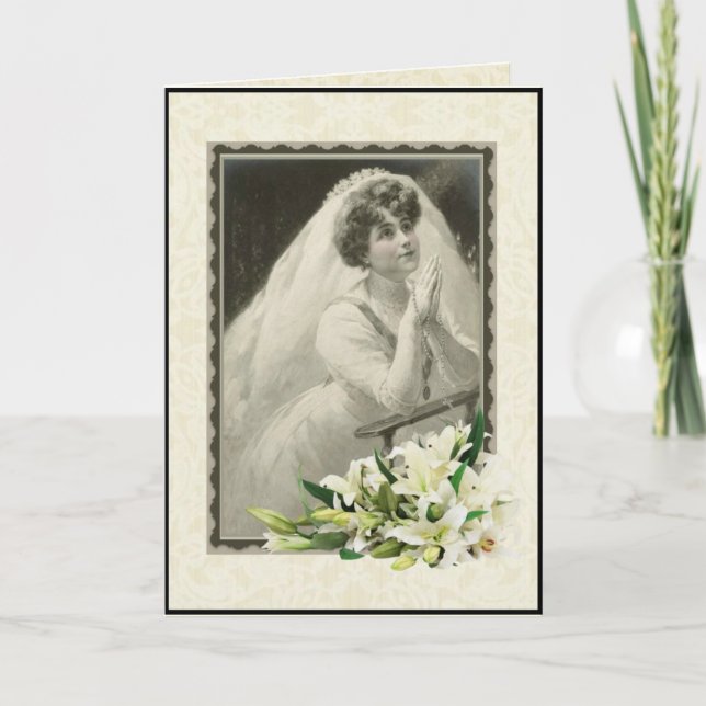 Carte catholique pour mariée/Mariage/douche/Fiança (Devant)