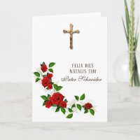 Catholique prêtre Latin Anniversaire Crucifix Rose
