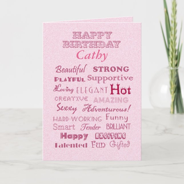 Carte Cathy Joyeux Anniversaire Paroles de louanges (Devant)