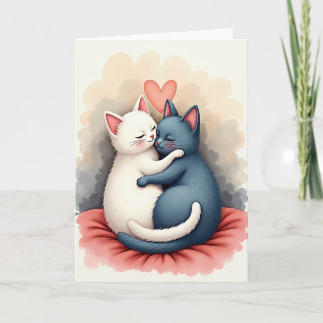 Carte Cats In Love Hug Card (Devant)