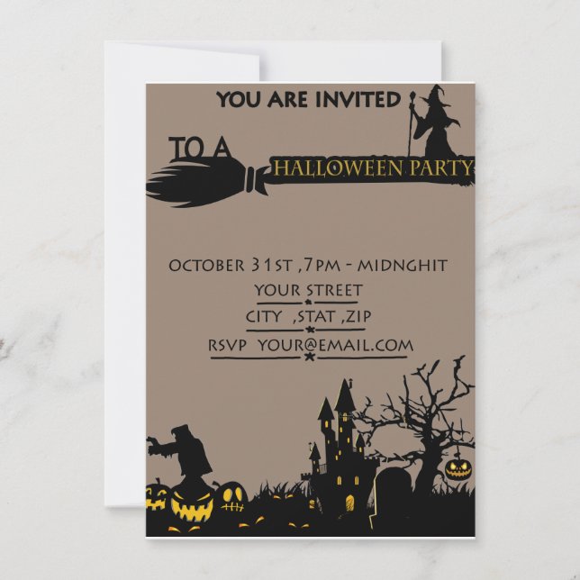 Carte Cauchemar avant Noël Halloween billet de fête (Devant)