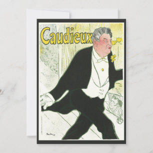 Carte Caudieux par Toulouse Lautrec, Art Nouveau ancien