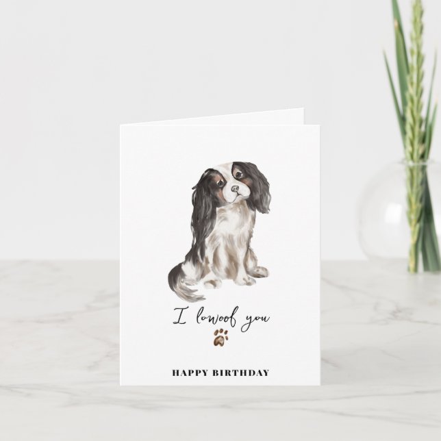 Carte Cavalier King Charles Chien Chien Paw Chiot Animau (Devant)