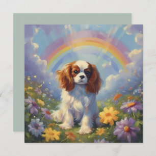 Carte Cavalier King Charles Rainbow Custom Chien Nom