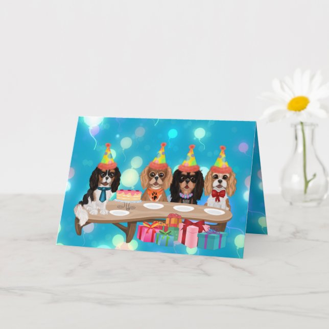 Carte Cavalier King Charles Spaniel de naissance (Petite plante)