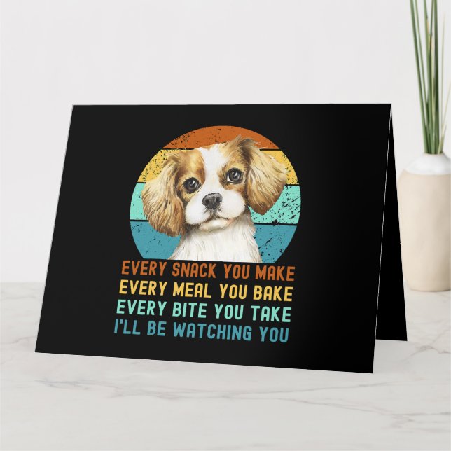 Carte Cavalier King Charles Spaniel Dog Chaque Snack vou (Devant)