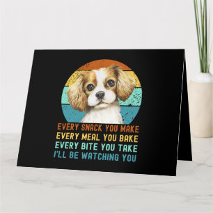 Carte Cavalier King Charles Spaniel Dog Chaque Snack vou