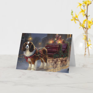 Carte Cavalier King Charles Spaniel Noël Festive