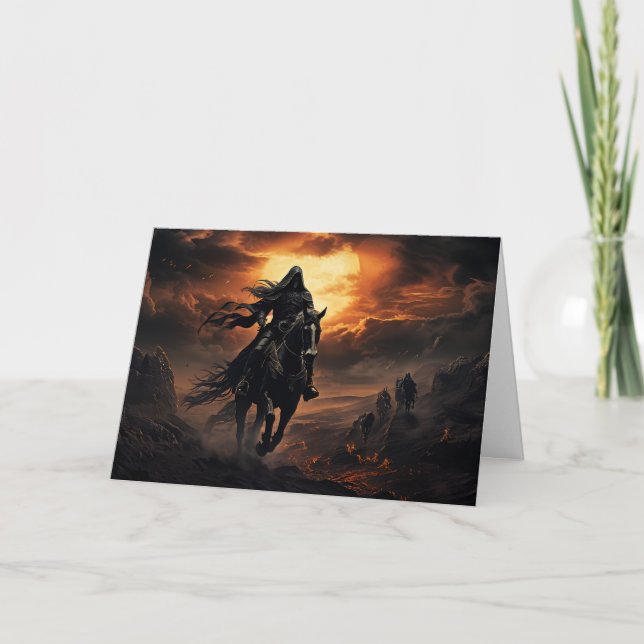 Carte Cavalier Noir et Soleil Ardent (Devant)