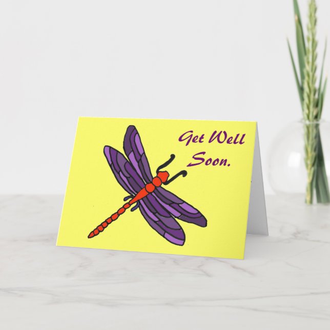Carte CC- Dragonfly Art Get Well Soon (Devant)