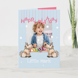 Carte Ce Chien Vie Bleu Garçon Photo Anniversaire