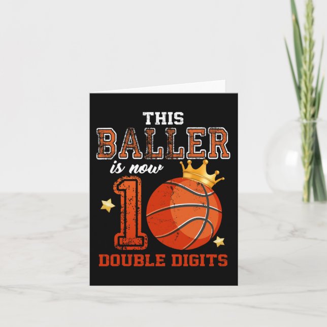 Carte Ce Garçon Est Maintenant 10 Double Chiffres Basket (Devant)