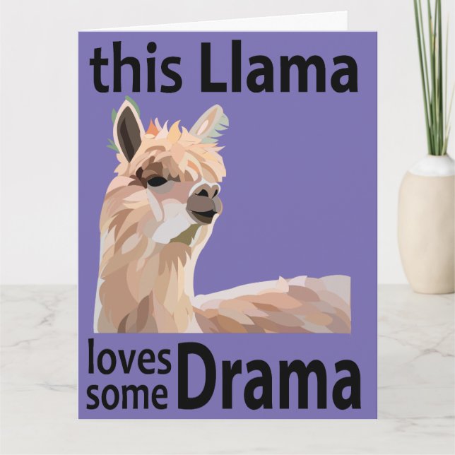 Carte Ce lama aime un peu d'action drôle lama (Devant)