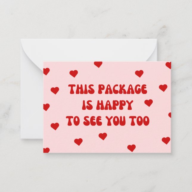 Carte "Ce paquet est heureux de vous voir aussi" (Devant)