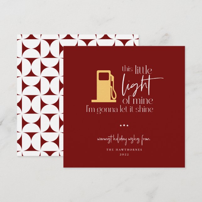 Carte Ce Petit Feu De Gaz Fantaisie De Lumière Noël (Devant / Derrière)