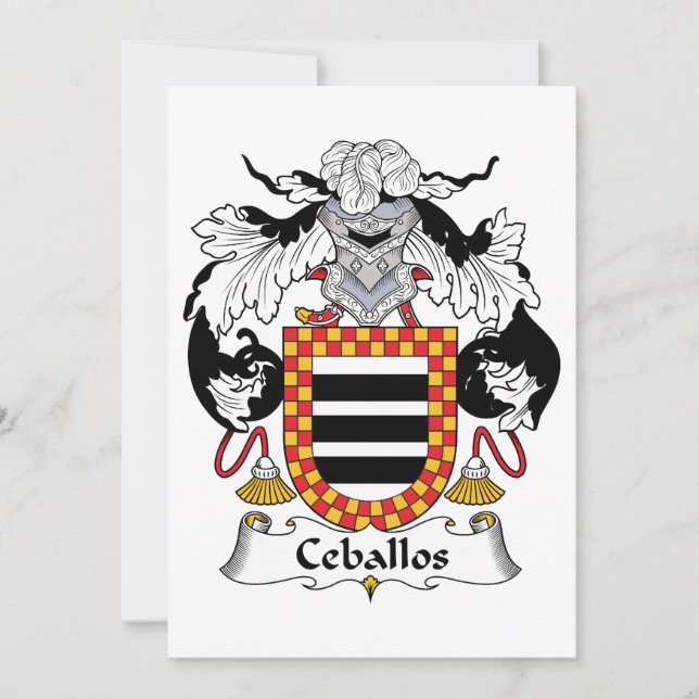 Carte Ceballos Family Crest (Devant)