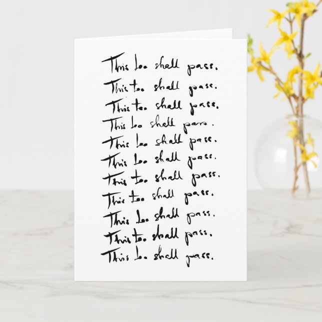 Carte Cela aussi passera ! Guillemet inspirant (Fleur jaune)