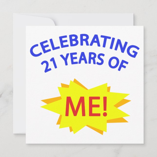 Carte Célébration De 21 Ans De Moi ! (Devant)