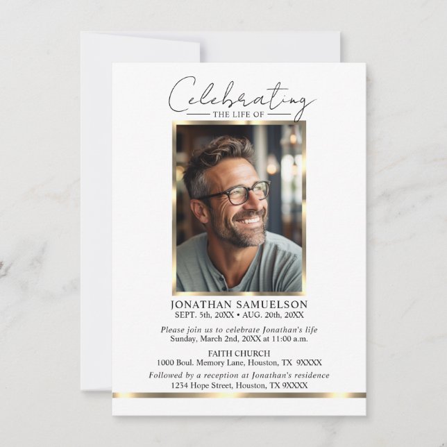 Carte Célébration de la vie Merci + POÈME (Devant)