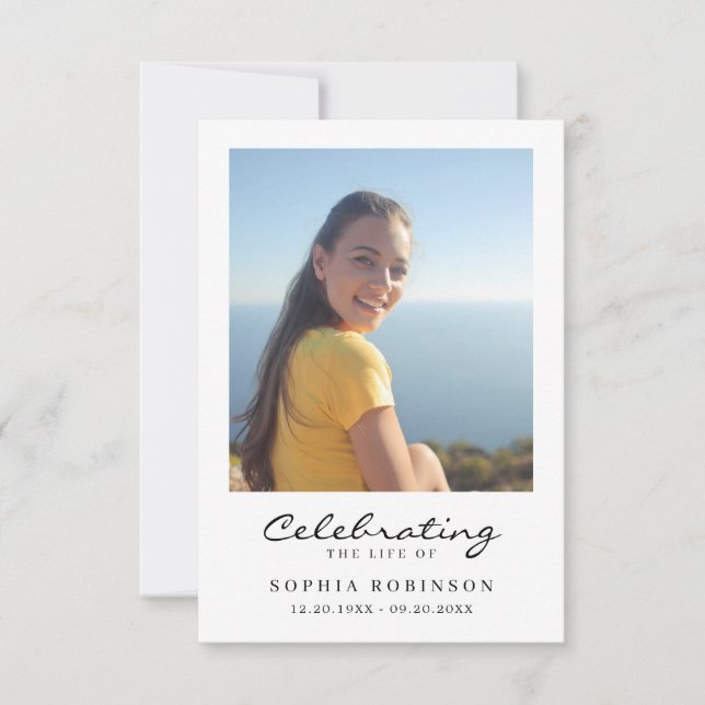 Carte Célébration de la vie Photo Funeral Memorial Card (Devant)