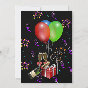 Carte Célébration de l'anniversaire des ballons à boutei