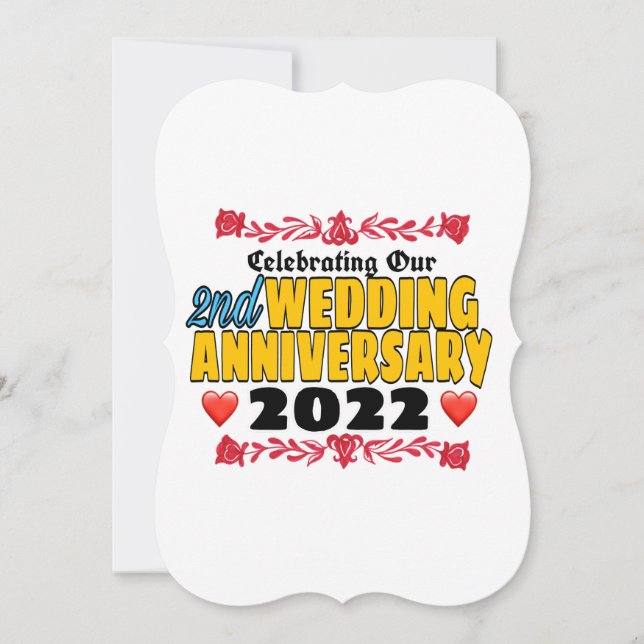 Carte Célébration de notre 2e anniversaire de Mariage 20 (Devant)