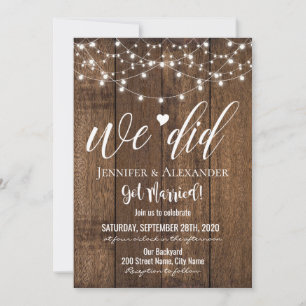 Carte Célébration du mariage Elopement