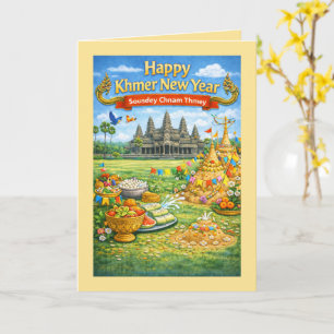 Carte Célébration du Nouvel An khmer-Sousdey Chnam Thmey
