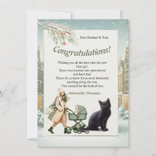 Carte Célébrations d'hiver dans la neige, avec Kittens