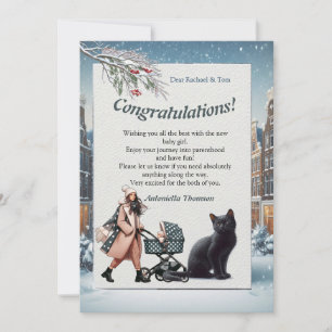 Carte Célébrations d'hiver dans la neige, avec Kittens