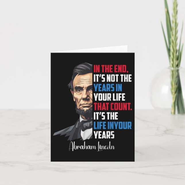 Carte Célèbre Abraham Lincoln Citation Inspirationnelle  (Devant)
