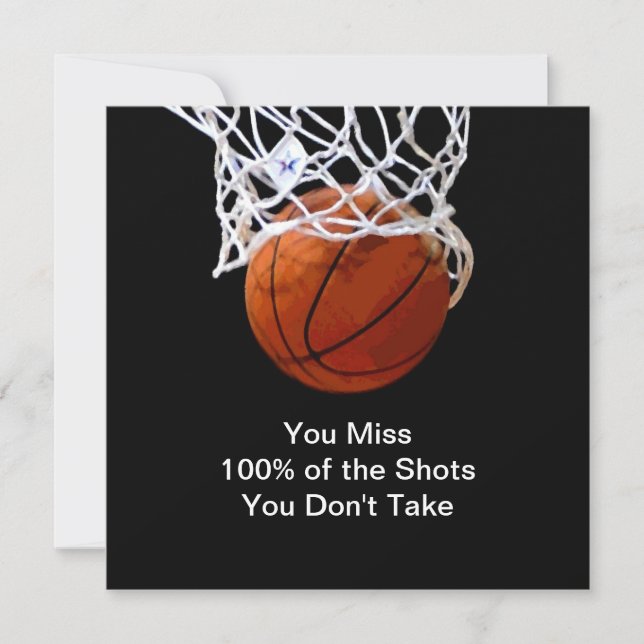 Carte Célèbre Citation Motivationnelle Basketball (Devant)