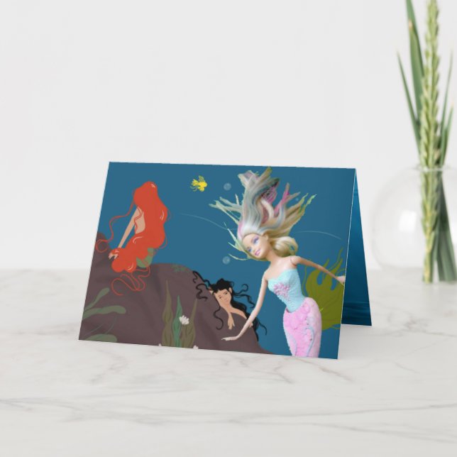 Carte Célèbre poupée habillée en Sirène (Devant)