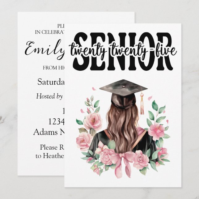 Carte Célébrer la classe de 2025 (Devant / Derrière)