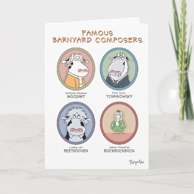 CARTE CÉLÈBRES COMPOSITEURS DE BARNYARD (Devant)
