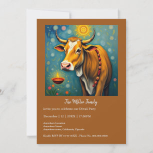 Carte Célébrez Diwali Sacred Cow Diyas