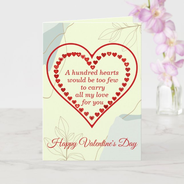 Carte Cent Coeurs, Valentin (Orchidée)