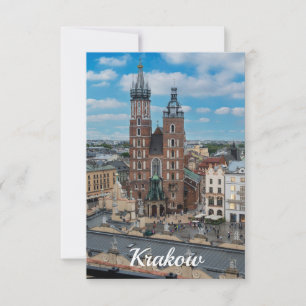 Carte Centre-ville de Cracovie d'en haut en Pologne