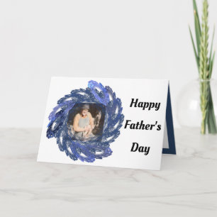 Carte Cercle d'art fractal bleu Cadre Bonne fête des pèr