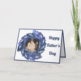 Carte Cercle de cadre d'art fractal bleu Bonne fête des