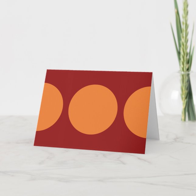 Carte Cercles orange sur rouge (Devant)