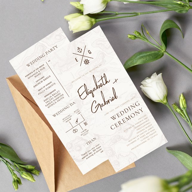 Carte Cérémonie de mariage Croisière Destination Mariage (Créateur téléchargé)