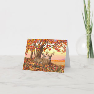 Carte Cerf blanc en automne Nouvelle-Angleterre Couleurs