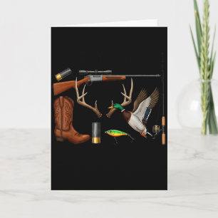 Carte Cerf Canard Pêche Chasse Bonjour Saison de chasse 