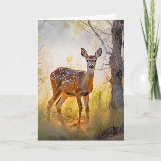 Carte Cerf gracieux dans la conception de la nature fore (Devant)