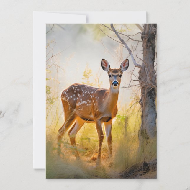 Carte Cerf gracieux dans la conception de la nature fore (Devant)