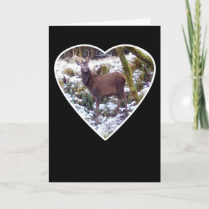 Carte Cerf majestueux serein Moment Forêt hivernale Rivi
