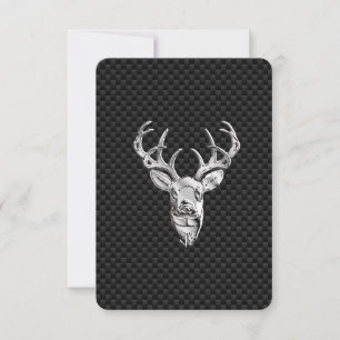 Carte Cerf Symbolique en argent sur impression en fibre 