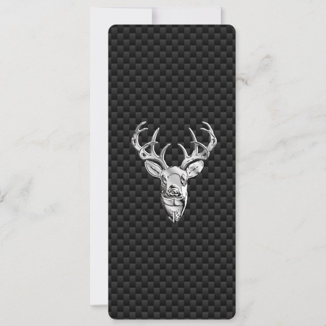 Carte Cerf Symbolique en argent sur impression en fibre  (Devant)