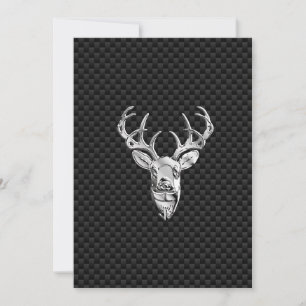 Carte Cerf Symbolique en argent sur impression en fibre 